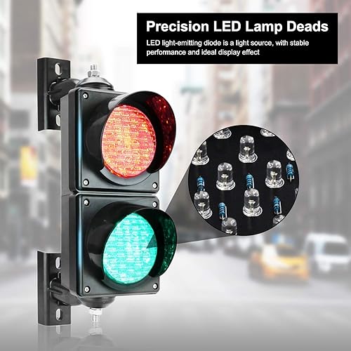 Miniatura 3 de BBMI Luz de tráfico de 3.937 in (4 pulgadas), AC85-265V rojo/verde lámpara de parada y marcha, carcasa de PC impermeable IP65 industrial advertencia