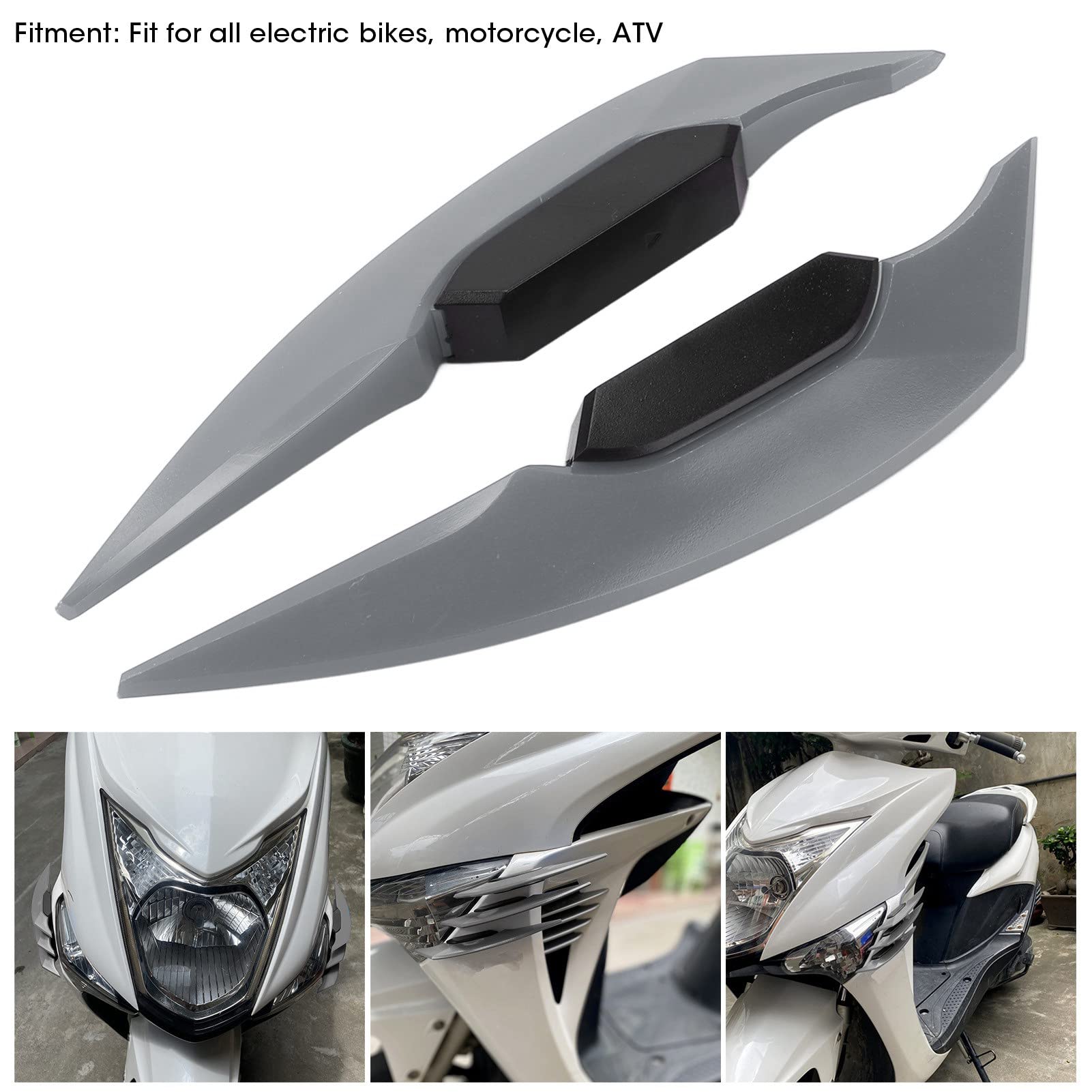 Winglets Aerodinamici Per Moto Universali - 1 Paio Alette Decorative In ABS, Per Moto, Scooter, ATV (Rosso) - Foto 3