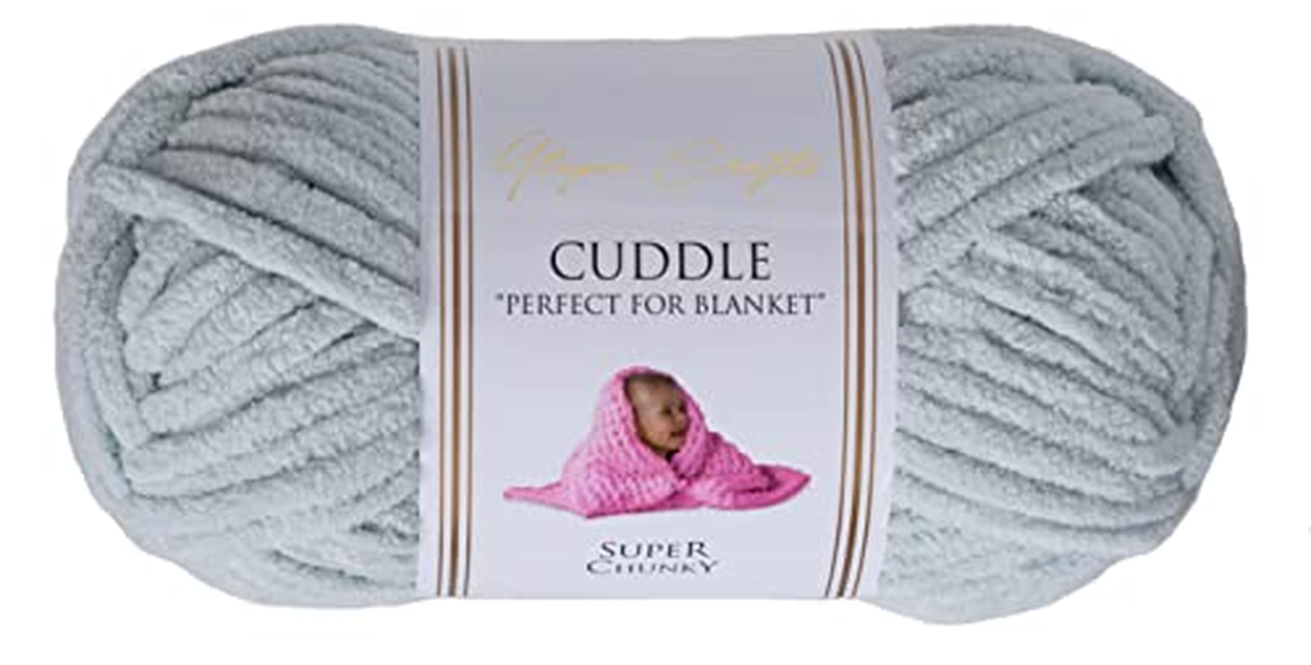 Utopia Crafts Cuddle Super Chunky Chenille Garn Hellgrau, 100 g Knäuel, 60 m, Flauschiges, Dickes Strickgarn Häkelgarn, Maschinenwäsche, Stricken Häkeln für Anfänger, Wollalternative