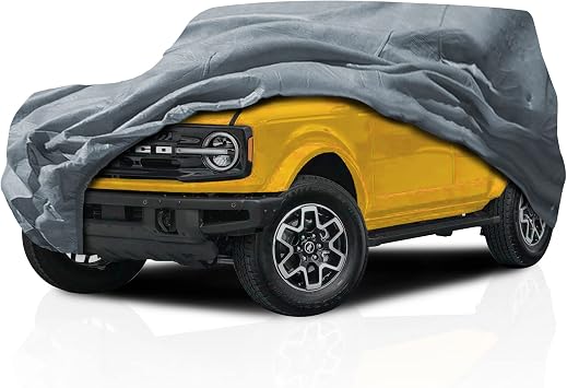 5 Layer Car Cover for 2021-2024 Ford Bronco Sport SUV 4-door Semi Custom Fit Pollution, Dust, Sun, Snow, Rain, Hail All Weather Protection, Breathable