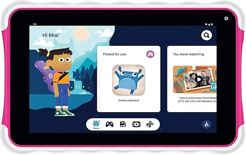 Supersonic SC-779KT - Tablet de 7 pulgadas con Android 13, espacio para niños, Quad-Core, almacenamiento de 32 GB, Bluetooth, cámaras