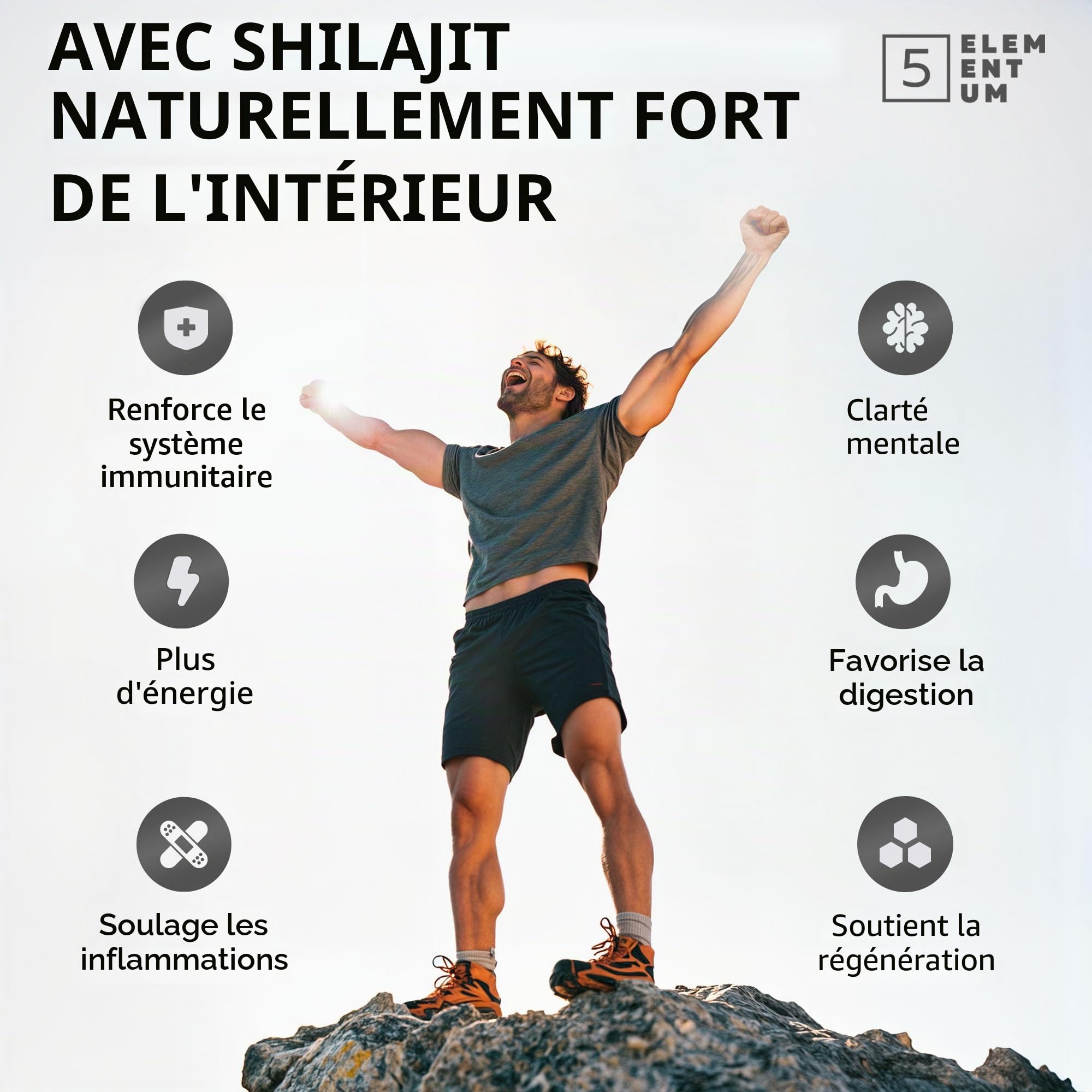 Shilajit Himalaya – Extrait liquide pur Mumijo | 90 ml | 85% d’acides fulviques | Haute concentration | Végan et testé en laboratoire (Eurofins)