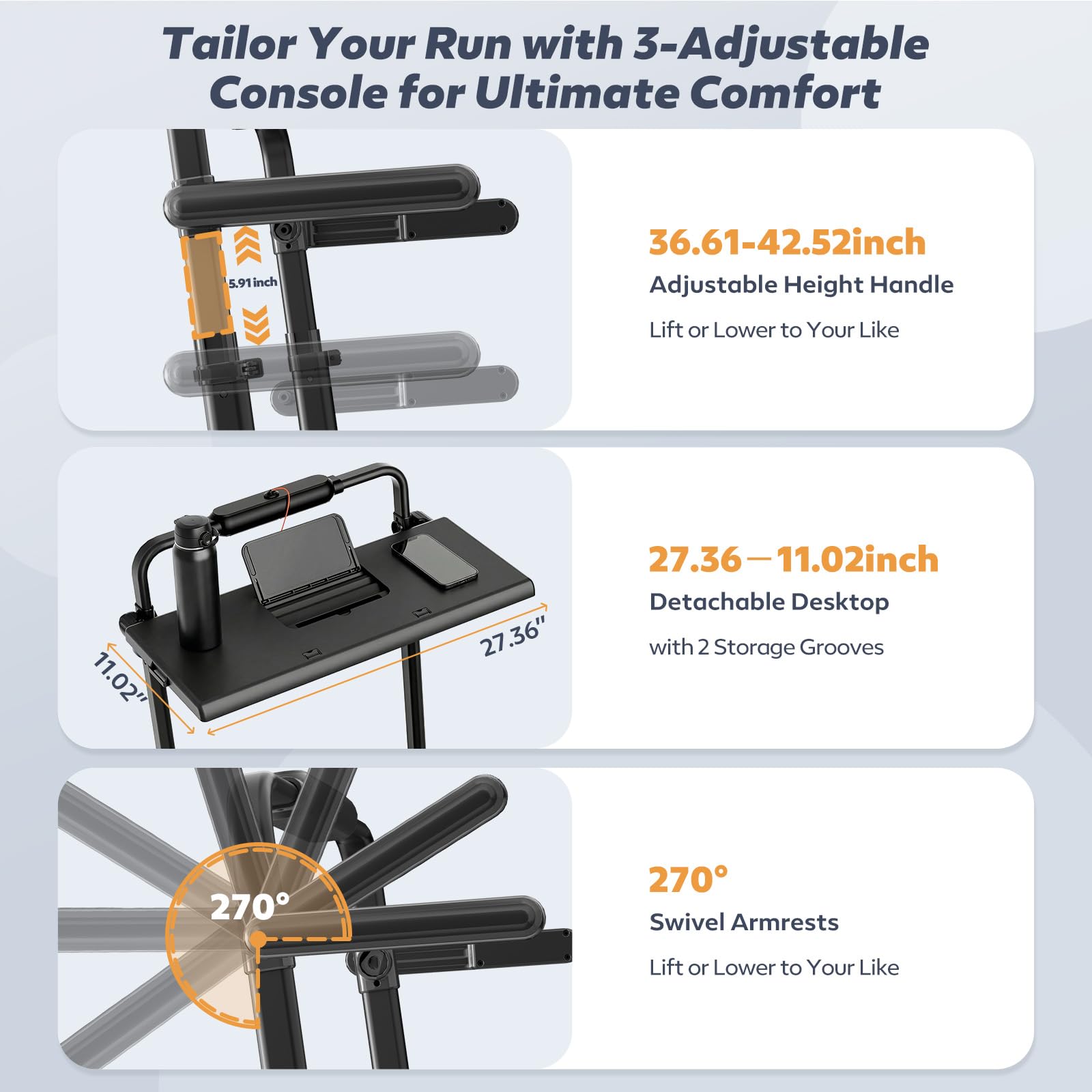 Drgymlee 3 w 1 Walking Pad z nachyleniem 7%, składana bieżnia pod biurko do domu i biura, bieżnia 1–12 km/h z regulowanym uchwytem i zdejmowanym stolikiem roboczym, cichy silnik 2.5HP