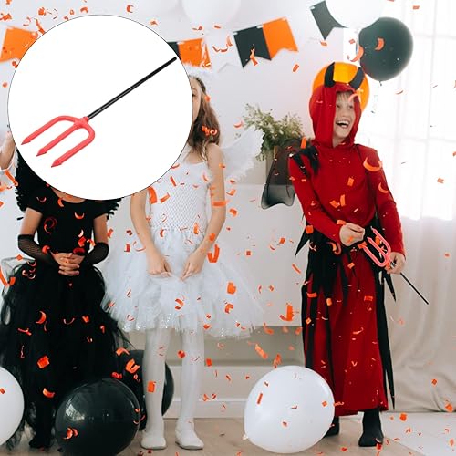 Miniatura 8 de Disfraz de 3 piezas de diablo rojo diablo, accesorios de disfraz de diablo para Halloween, fiesta de cosplay (color al azar) para niños, varitas