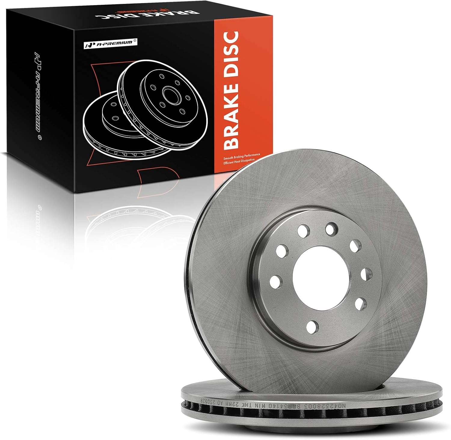 A-Premium 11.34 inch (288mm) Front Vented Disc Brake Rotors Compatible with Select Saab, Saturn Models - 9-3, 9-5, 900 & Saturn L100, L200, L300, LS, LS1, LS2, LW1, LW2, LW200, LW300, 2-PC Set