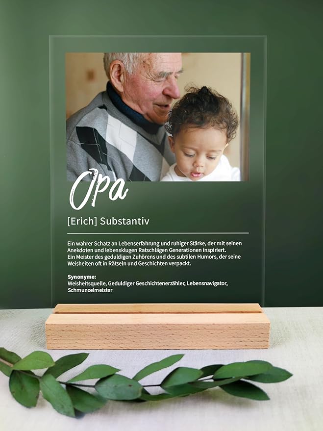 Opa Geschenk personalisiert Acryl Foto Geschenk Definition wie im