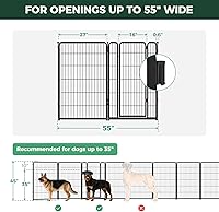 Vista 89 de FXW Puerta para perros extra ancha diseñada para uso en interiores, ancho ajustable de hasta 165 pulgadas de ancho