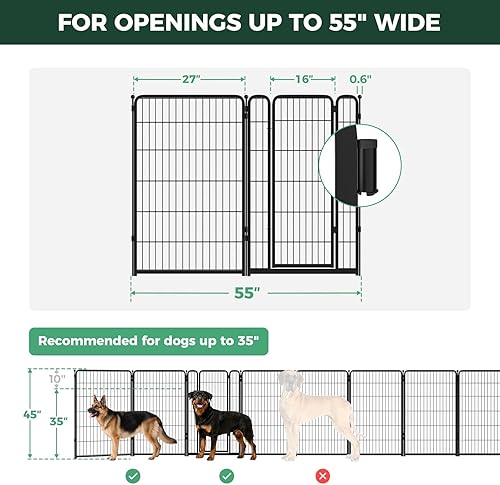 Miniatura 89 de FXW Puerta para perros extra ancha diseñada para uso en interiores, ancho ajustable de hasta 165 pulgadas de ancho (40 pulgadas de alto, 6 paneles
