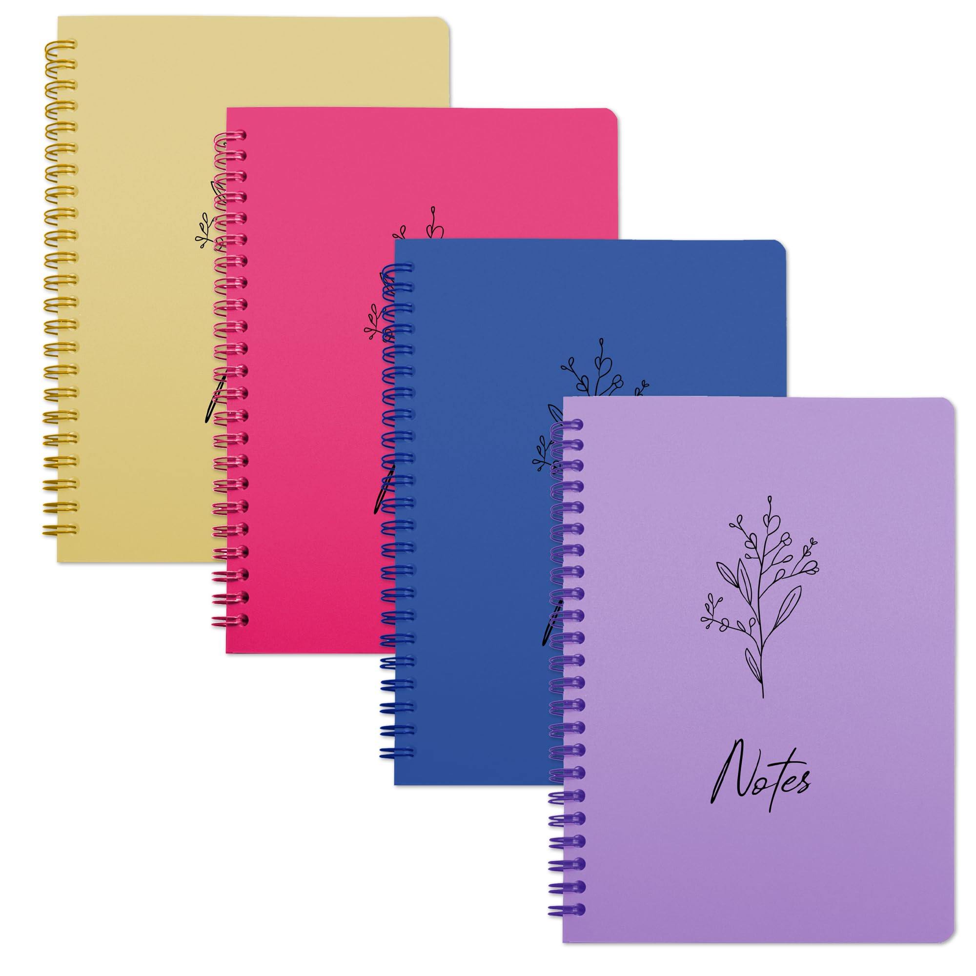BIROYAL Notizbuch, Yellow, purple, dark blue, rose red