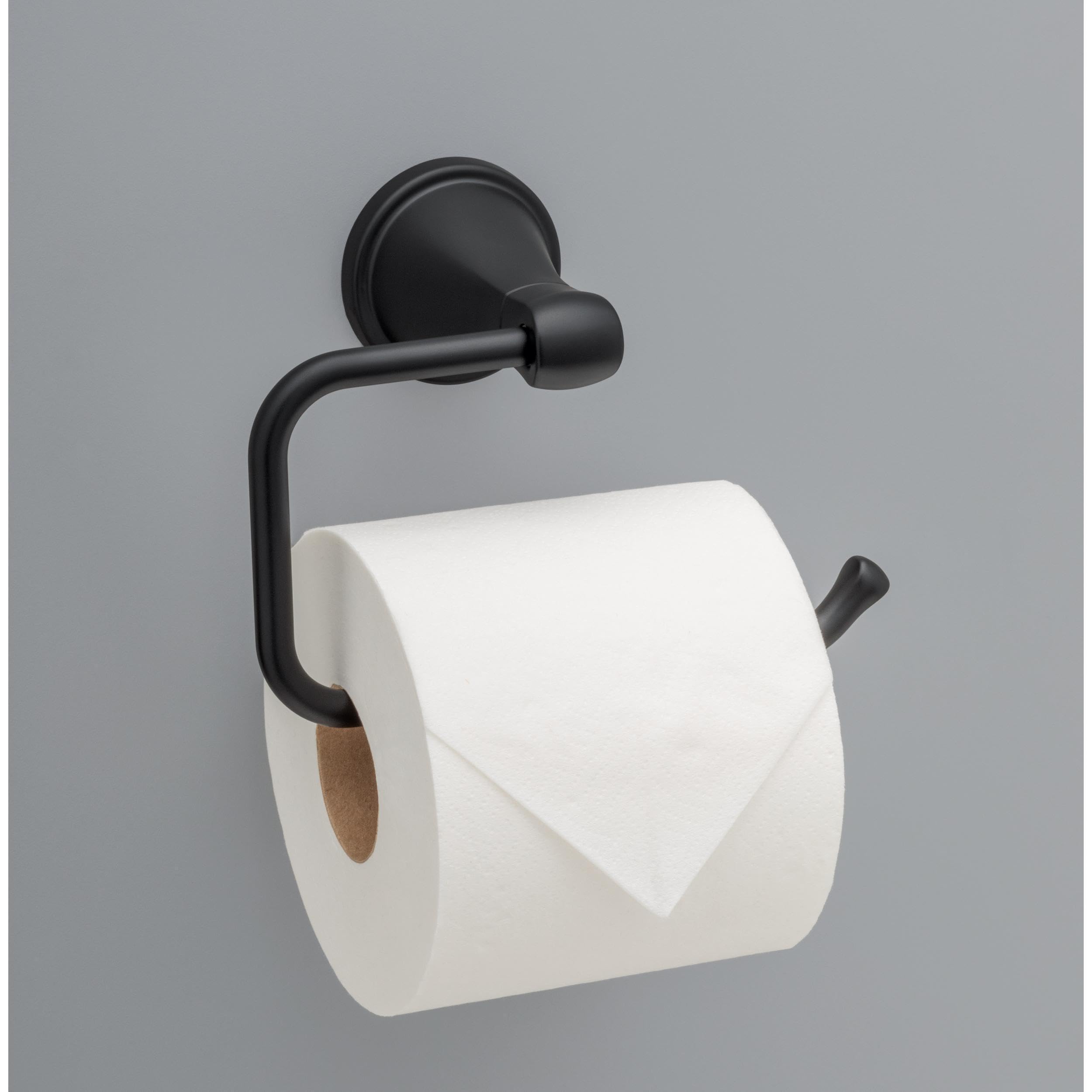 Delta Faucet Becker (1-Pack) Toilet Paper Holder, Matte Black, Wall Mounted Euro Hook Design BCK50-MB — Amazon image 2