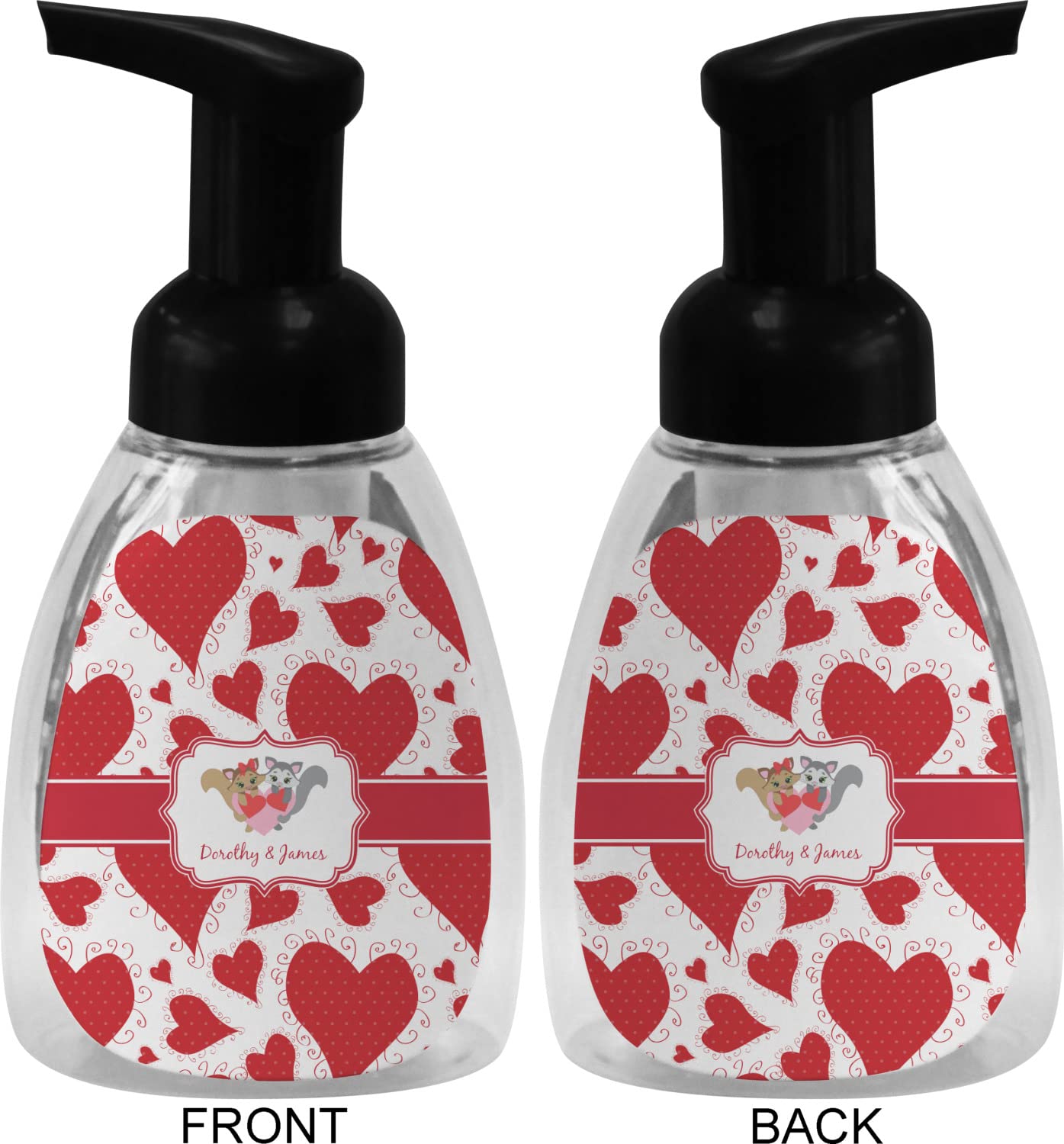 RNK Shops Personalized Cute Squirrel Couple Foam Soap Bottle - Black