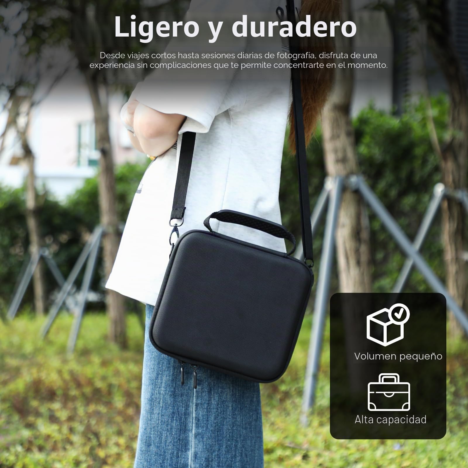AMAZEAR Funda de Transporte para Accesorios Insta360 GO Ultra - Bolsa de Viaje Impermeable con Correa, Estuche Rígido para Protección y Organización, Negro
