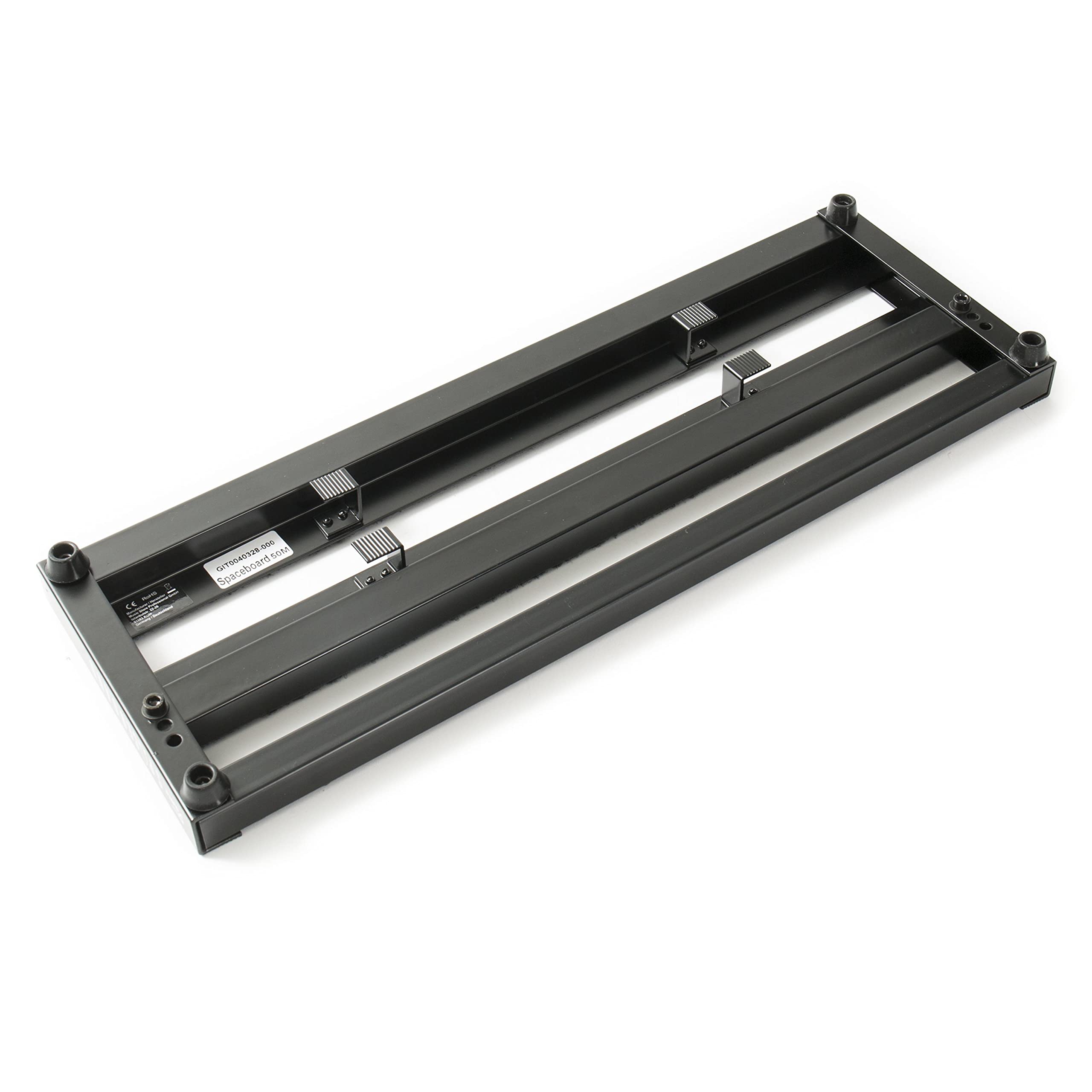 Fame Pedalboard Mini, Board aus pulverbeschichtetem Aluminium mit 2 Streben, Mittelstrebe variable, für 4 Effektpedale, Gigbag, Spaceboard 50M