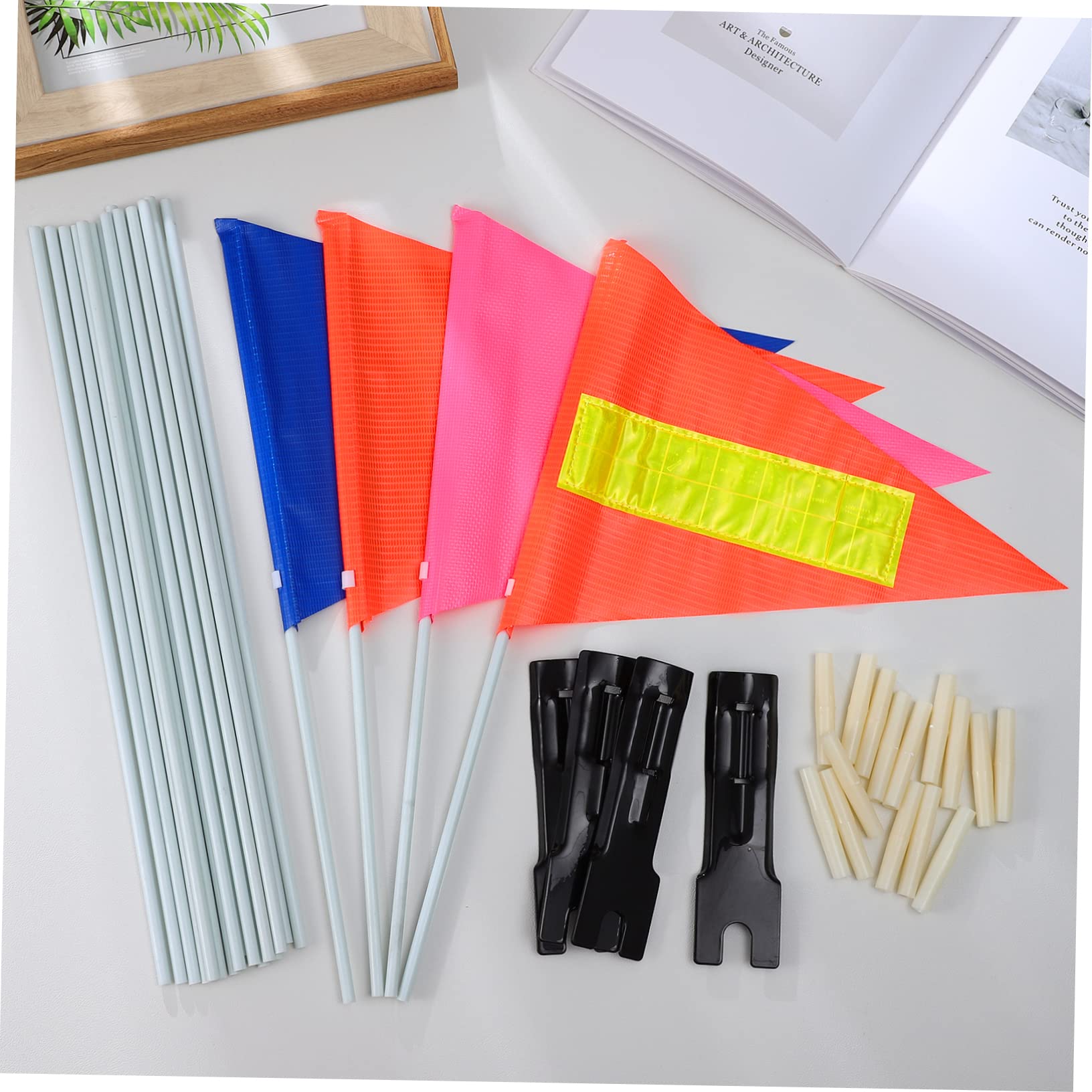 Banderas Fijadoras Mástil Bicicleta Kit Seguridad Banderas Reflectantes