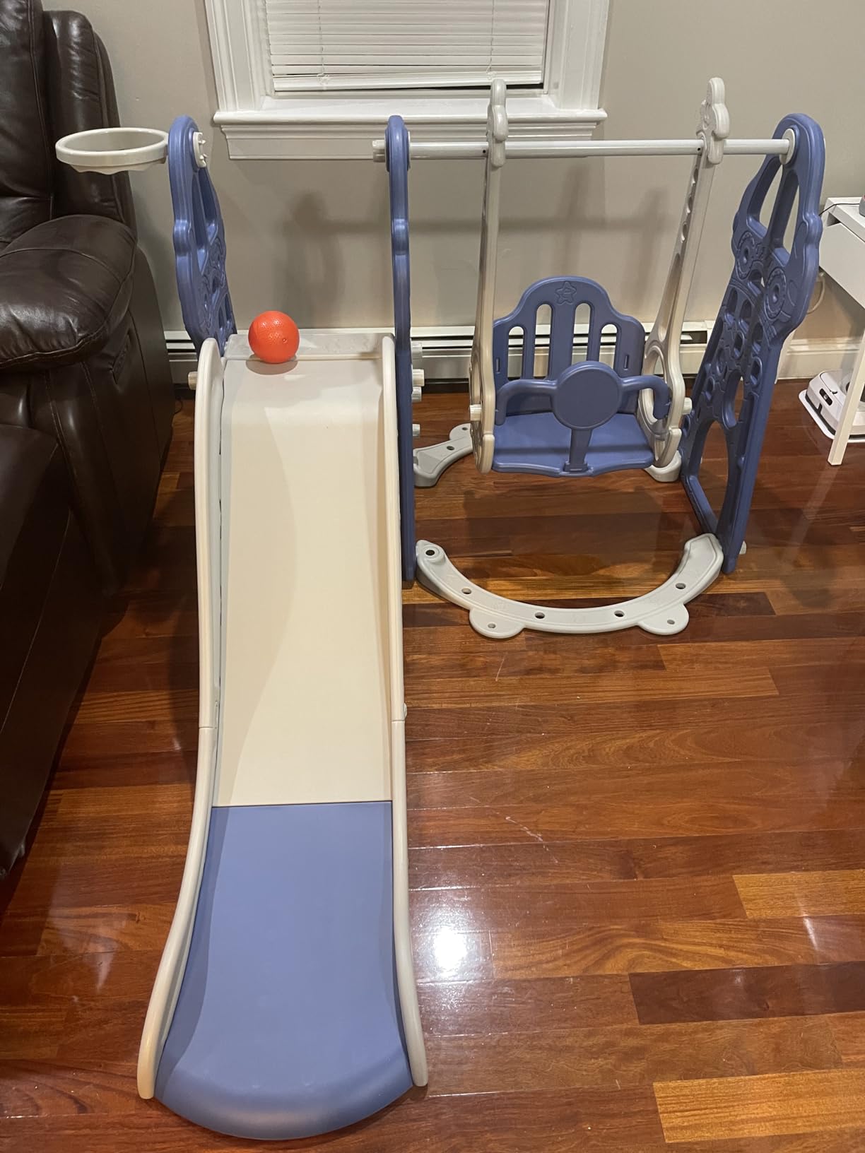 Rengue 4 in 1 Kids Slide and Swing Set, Indoor/Outdoor