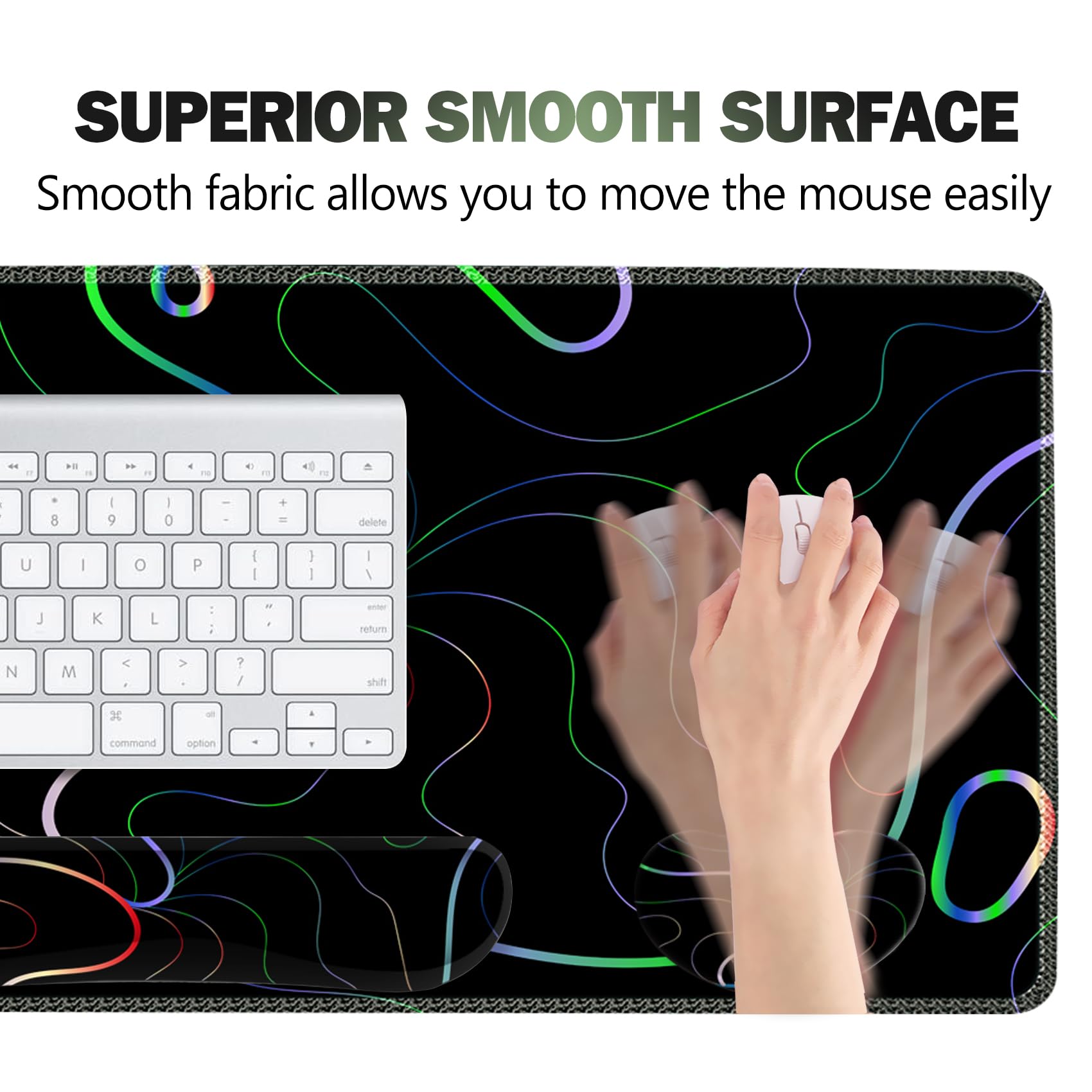 Snapklik.com : Gaming Mouse Pad Wrist Support Set, XXL Large Desk Mat ...