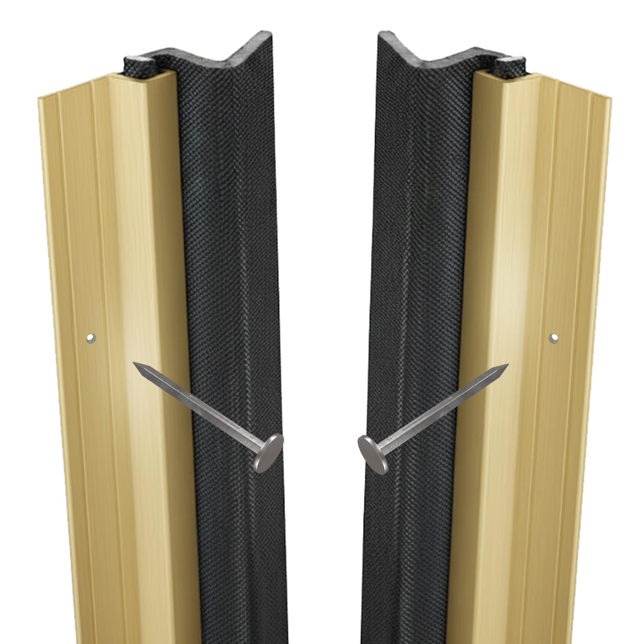 Exitex Gold Qds Door Surround Kit 5250Mm Mill Finish – Aluminium Weather Seal With Aquatex Gasket & Fixing Pins (Gold)
