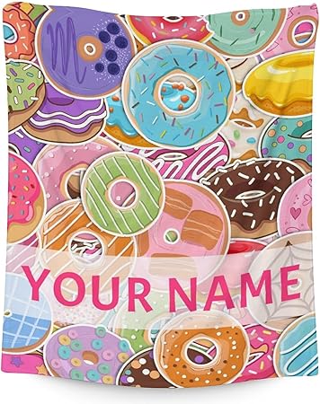 Girls Blanket - 30"x40" Cute Donut Throw Blanket Gifts for Kids & Adults - Personalized Colorful Soft Fuzzy Doughnut Blanket for Couch & Office