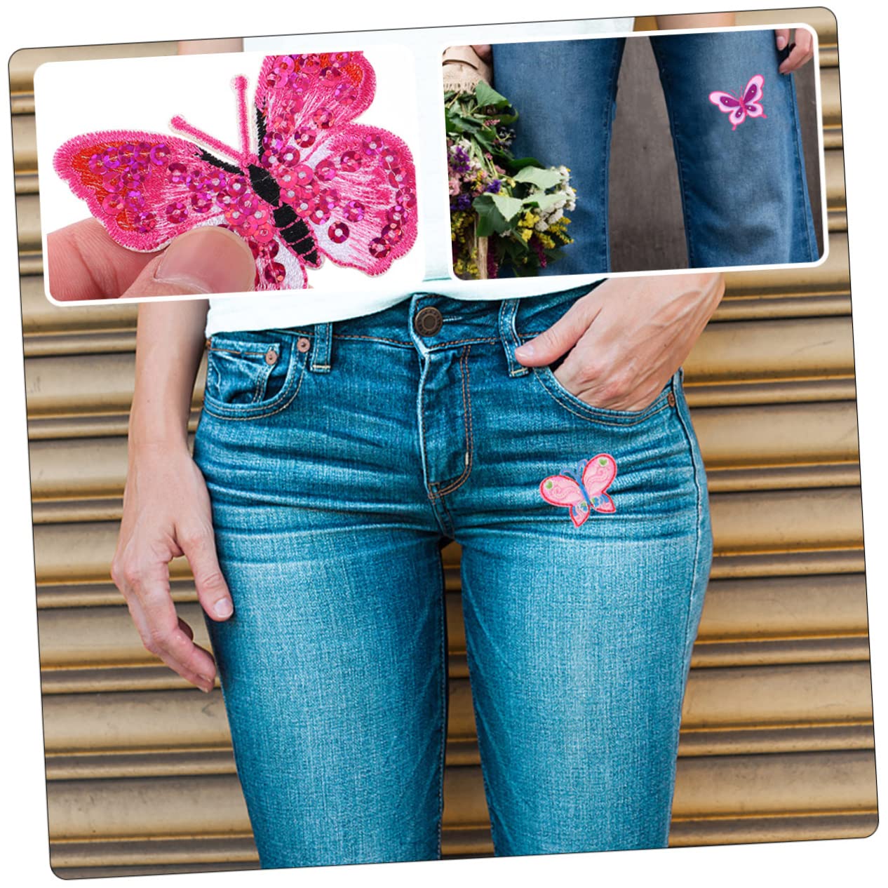 60pezzi Toppe Ricamate Per Abbigliamento Applicazioni Termoadesive Per Jeans Borse e Accessori Facili e Applicare Design