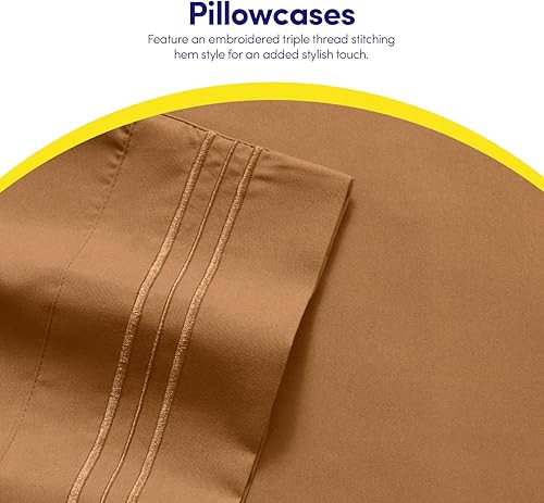 Vista 55 de 1500 Supreme Collection - Juego de sábanas extrasuaves con esquinas tipo bolsillos profundos, ropa de cama hipoalergénica sin arrugas, más de 40