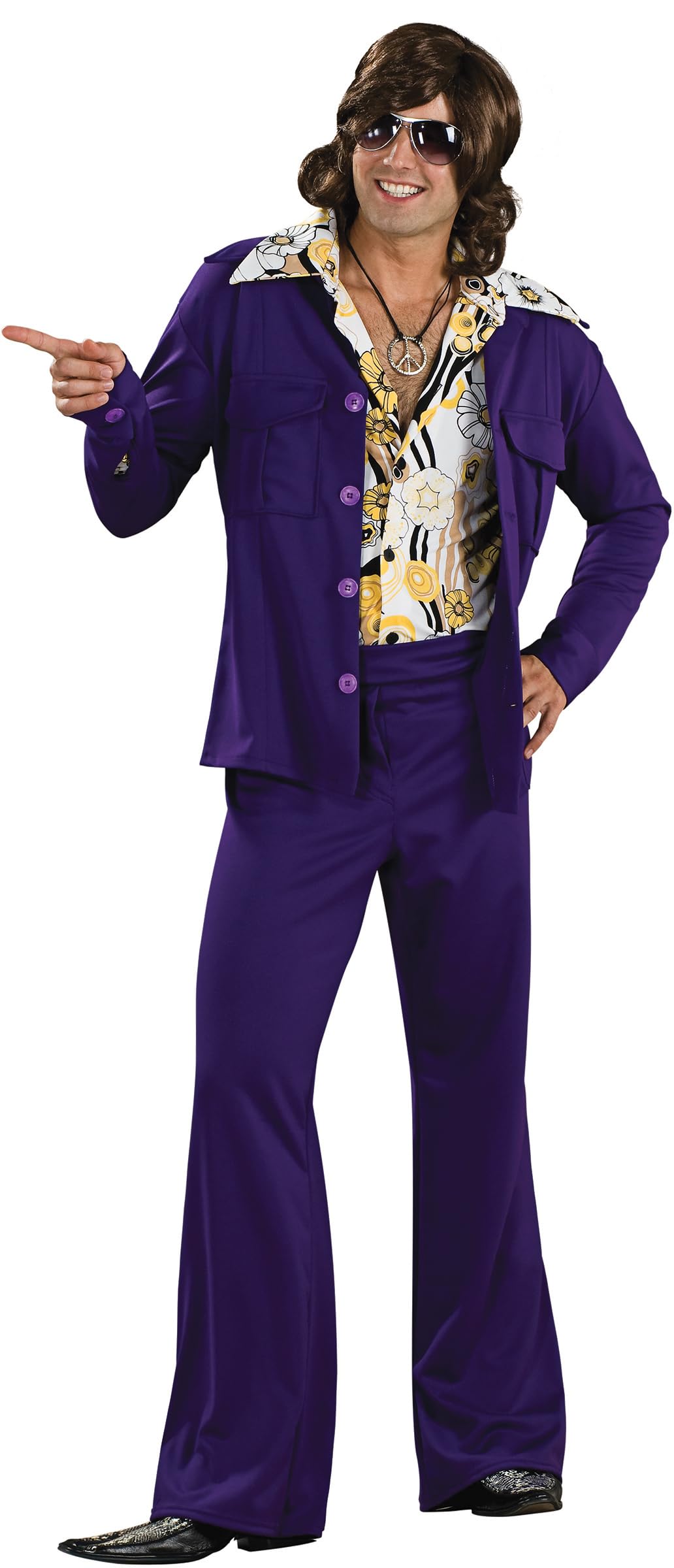 Rubie's Costume 60's Revolution Men's Leisure Suit Costume, Purple, Standard