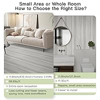 Vista 8 de Azulejos de suelo de despegar y pegar: rollo de 11.8x137.8 pulgadas con textura de grano de madera, pisos de vinilo autoadhesivos e impermeables sin