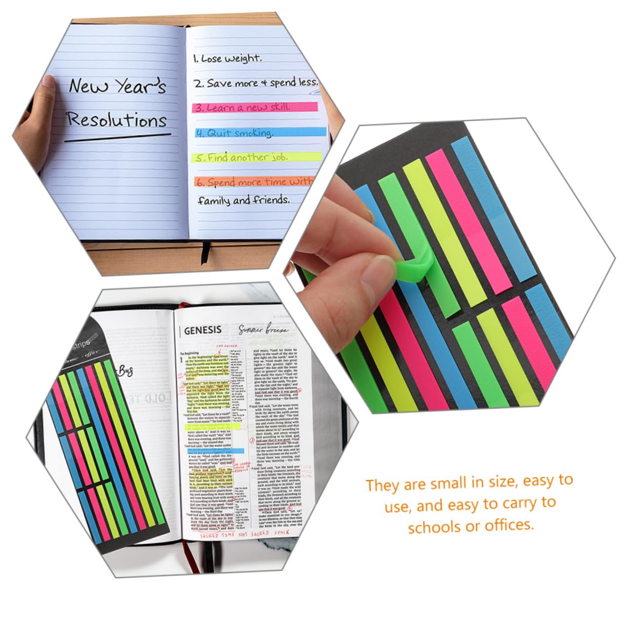 VILLCASE 18 Tiras De Lectura Cinta Resaltadora Para Libros Marcadores De Página Fluorescentes Tiras Adhesivas Para Navegación.