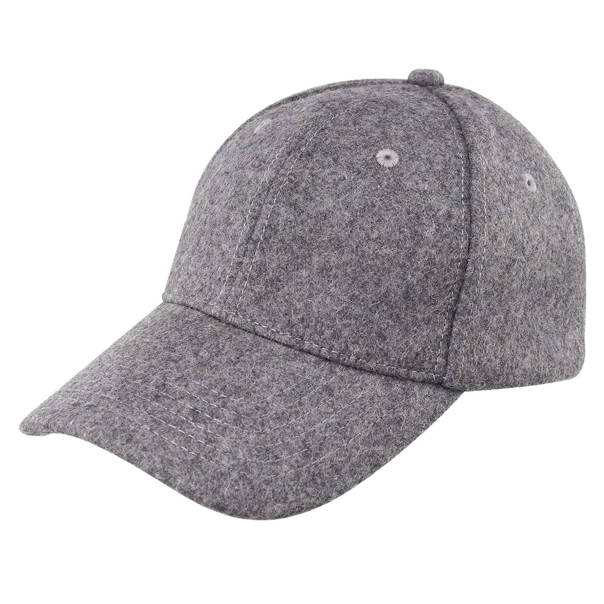 Gisdanchz Women's Light Gray Winter Wool Woolen Xl Large Mens Plain Baseball Cap Hat For Men