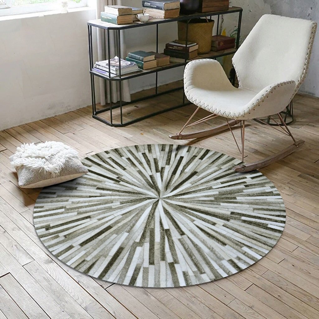 GYP Carpets☞ Circular Carpet Northern Europe Bedroom Coffee Table Room Chlorophytum Circular Carpet Household Computer Chair Cushion (Color : #6, Size : 60cm)