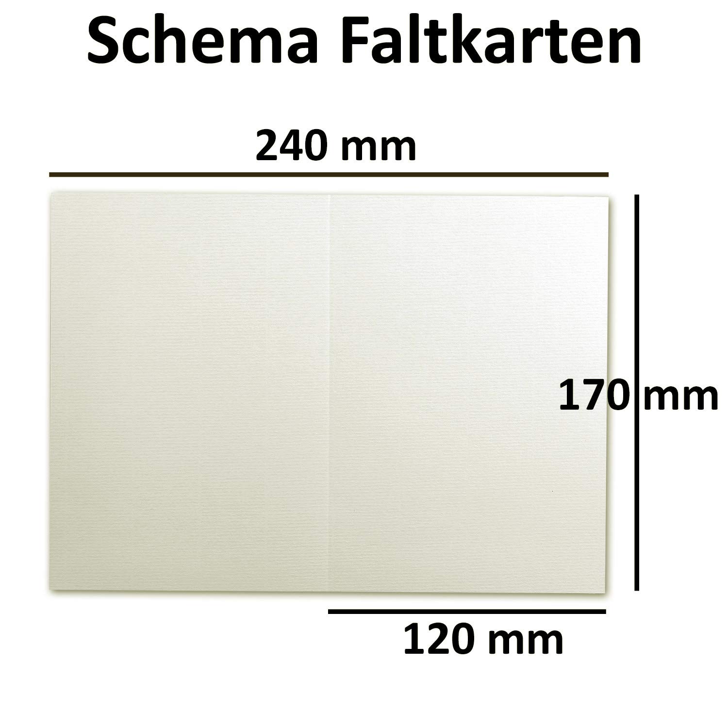 Lot de 300 cartes avec enveloppes à lettres doublées, nervurées, format B6, blanc naturel, 12 x 17 cm, fermeture par collage humide NEUSER PAPIER