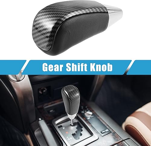 Miniatura 2 de Pomo de palanca de cambios para Toyota Land Cruiser 2016-2021 4Runner 2003-2021 Tundra 2008-2021, patrón de fibra de carbono, color negro