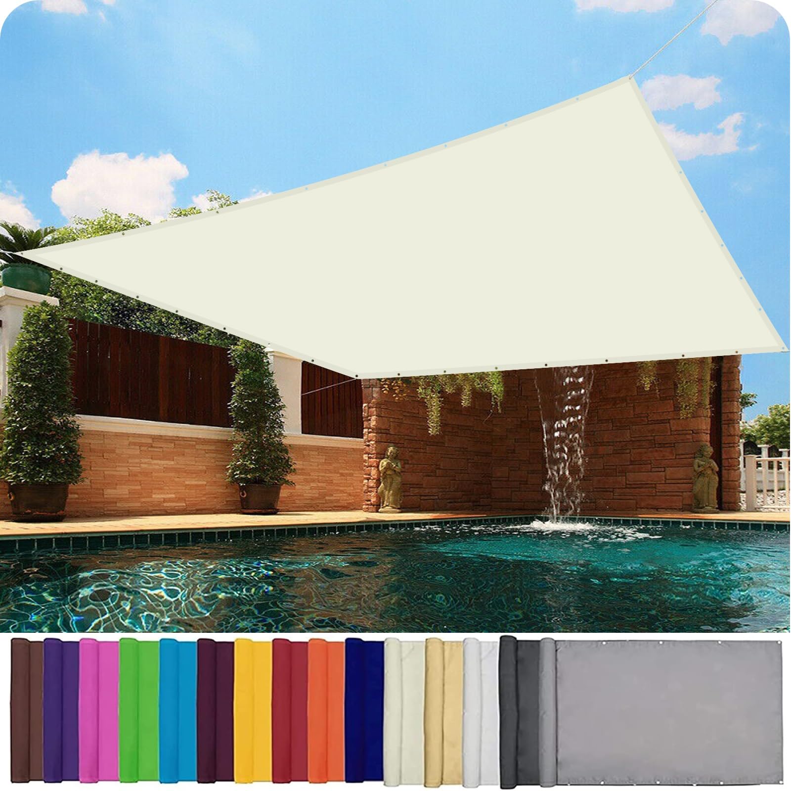 Toile d'ombrage rectangulaire imperméable en PES haute qualité