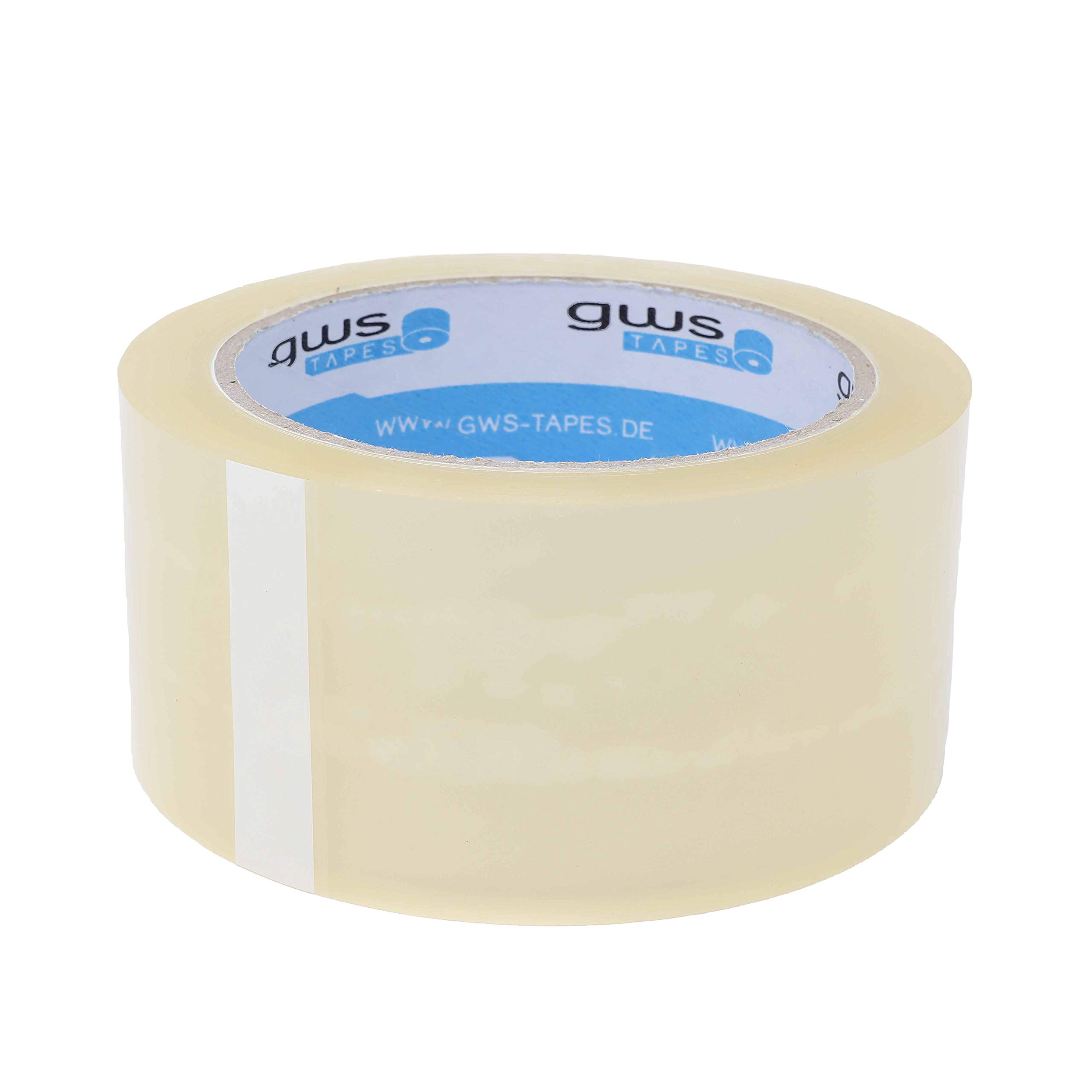gws Ruban d’emballage 36 rouleaux transparents – Ruban adhésif universel silencieux pour colis – Adhérence élevée – Qualité professionnelle – 66 m x 50 mm