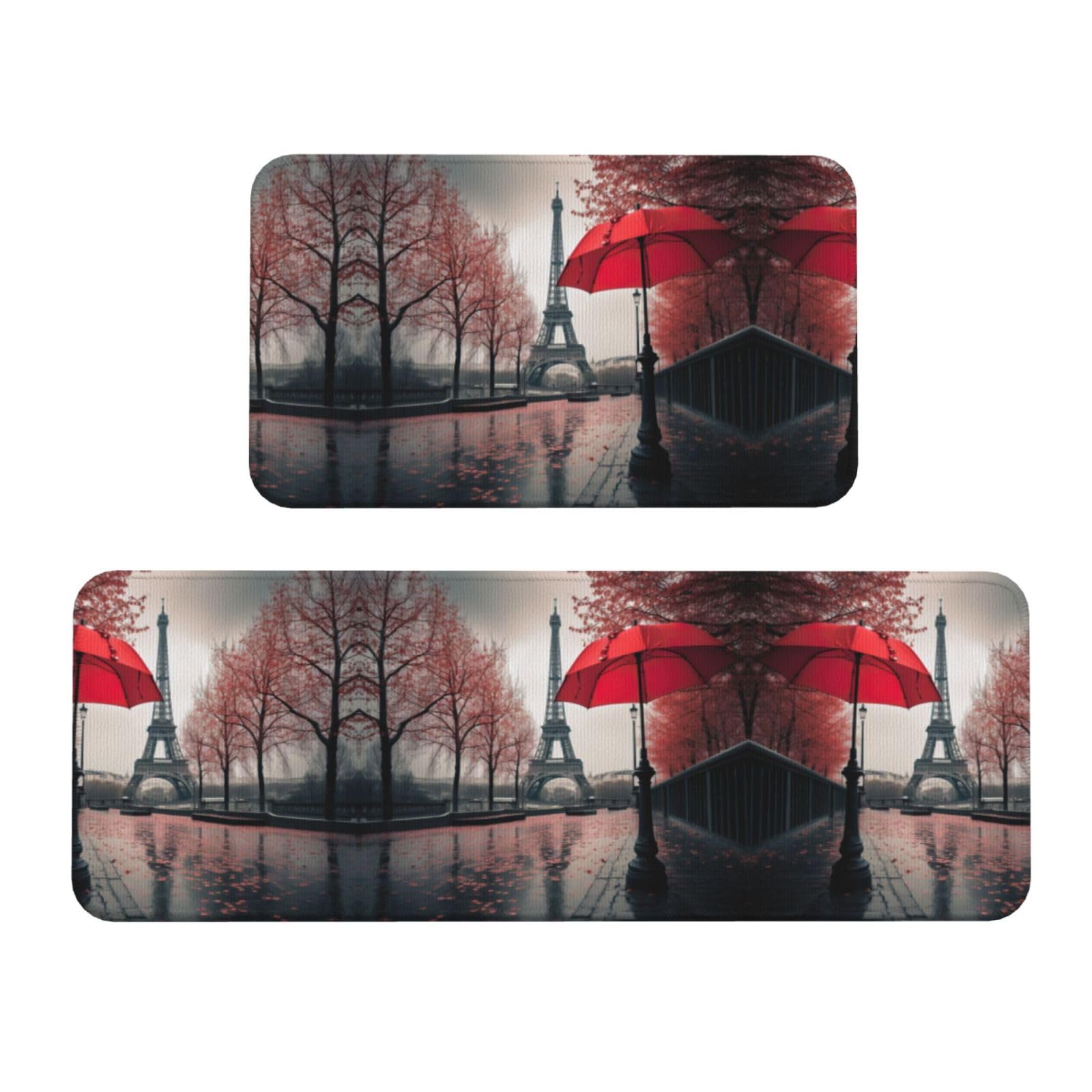 Tapis de cuisine antidérapant de sol buanderie bureau décoration 2pcs