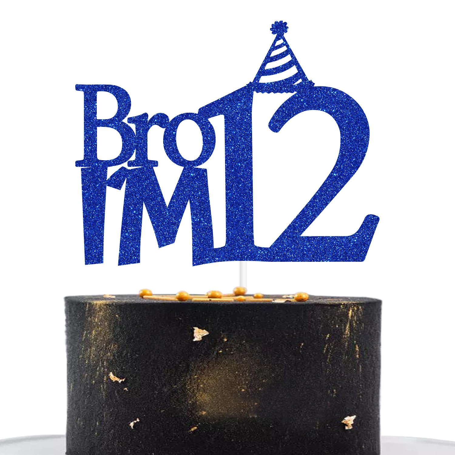 Bro I'm 12 Cake Topper, Bruh I'm 12/Official Preteen 12, It's My Birthday Bro, Teens Happy 12th Birthday Party Decorations Blue Glitter