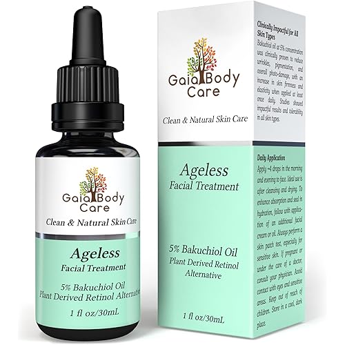 Gaia Body Care 5% Bakuchiol Oil Organic - Anti Aging, Anti Wrinkle, Reduces Fine Lines, Smooths Skin, Hydrates - Botanical Vegan - Natural Retinol Alternative Facial Oil (1oz, Rose)