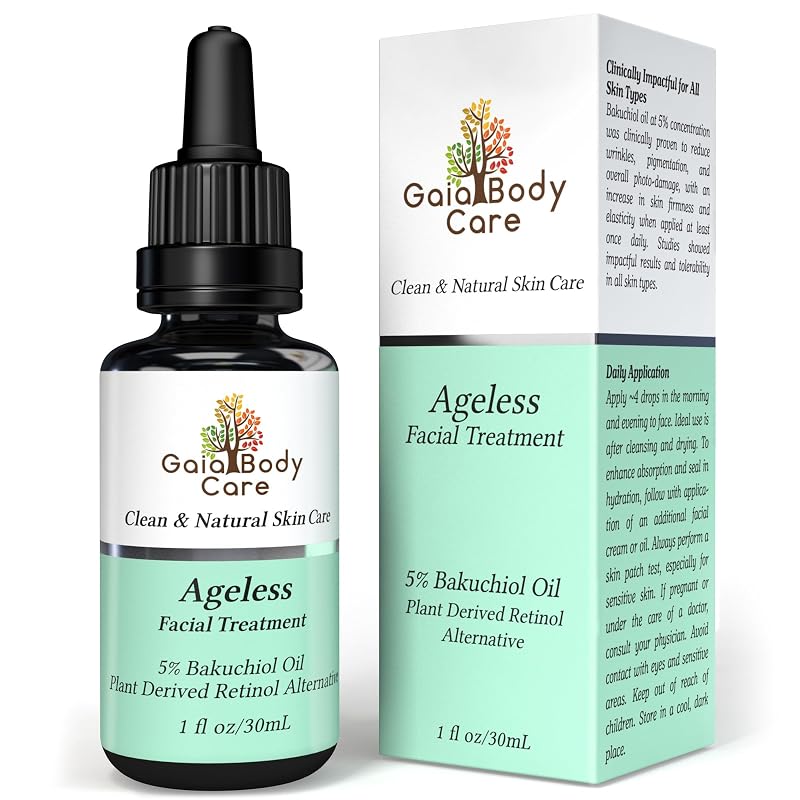 Óleo facial Gaia Body Care com Bakuchiol 5% orgânico, Rose, 30 mL
