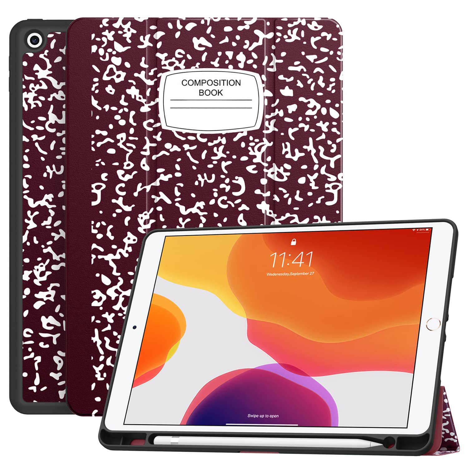 Soke Case for iPad 9th Generation 2021/8th Gen 2020/7th Gen 2019 with Pencil Holder - Premium Shockproof Case with Soft TPU Back Cover & Auto Sleep/