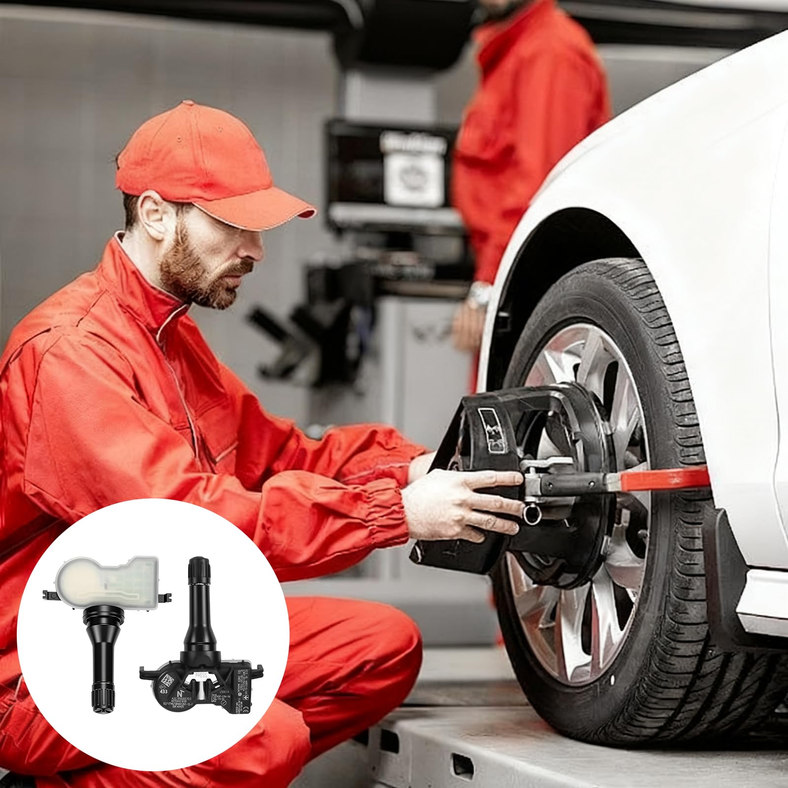 Set di 4 sensori TPMS, Adatto per Renault, monitoraggio preciso della pressione pneumatici, Compatible con Espace V, Kadjar, Megane IV, Scenic IV, Talisman, Plug & Play per 407004CB0A/407004CB0B