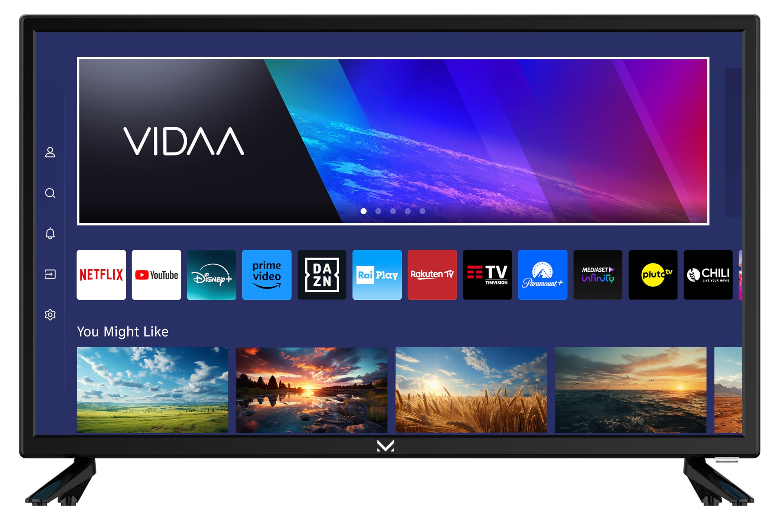 schermo lcd 24 pollici smarthd smarttv wi-fi multiple inputs
