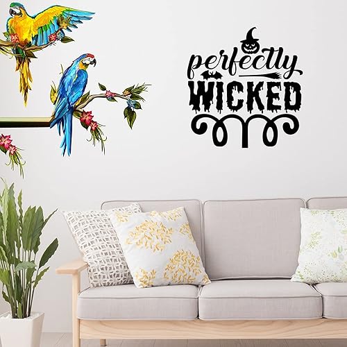 Miniatura 4 de Adhesivo decorativo de pared de Halloween, calcomanías de pared perfectamente malvadas para comedor, sala de estar, dormitorio, oficina, escuela,