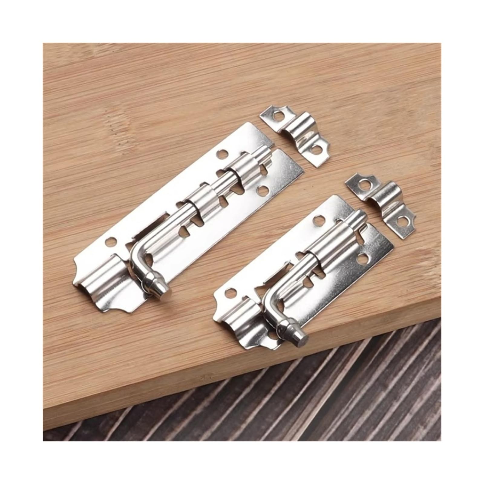 Hebilla de cerradura seguridad puertas acero inoxidable, pestillo ventana, pernos torre puerta corredera engrosados ​​de alta resistencia, ferretería for el hogar(11cm,5PCS)