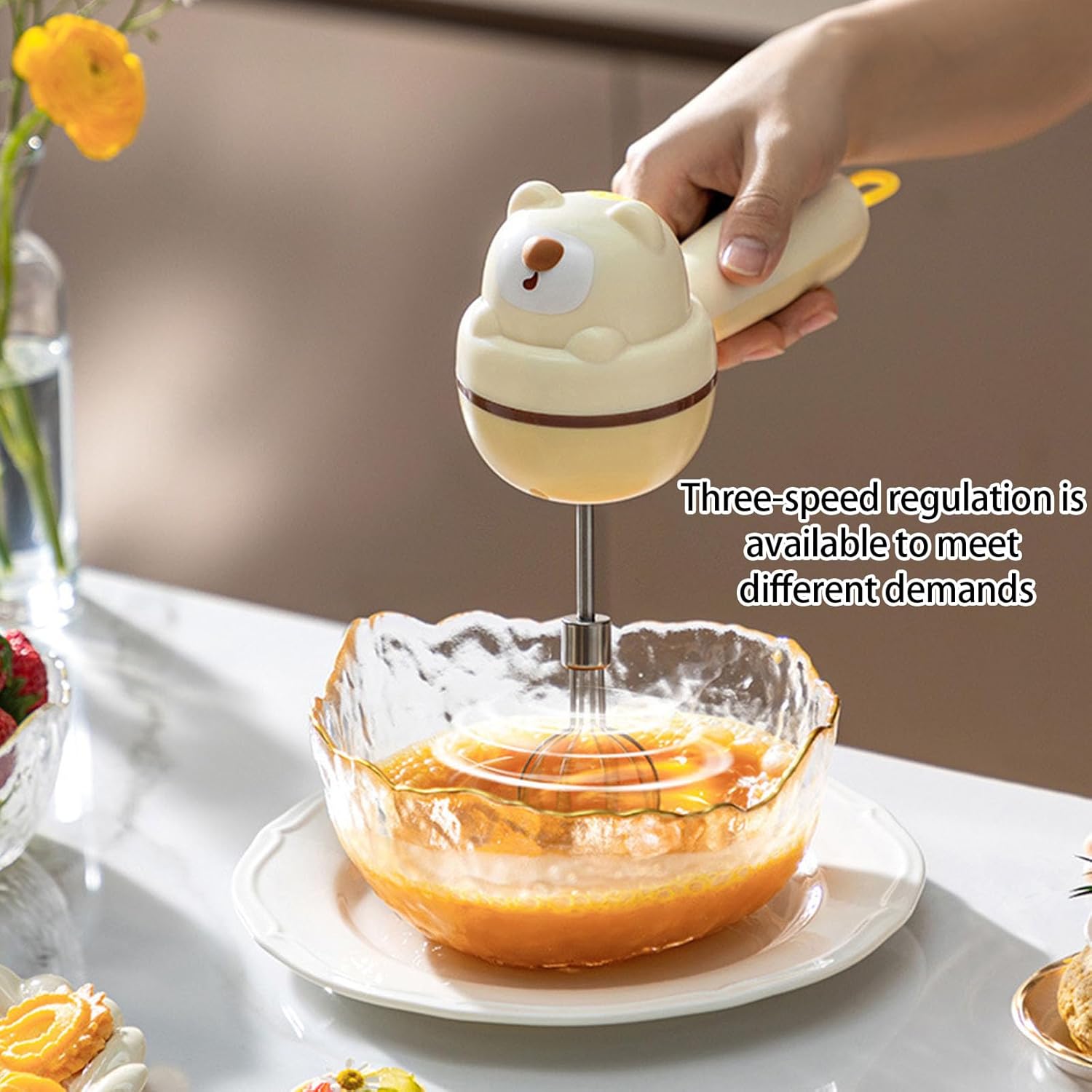 Cordless Handheld Electric Mixers 3 Speed Portable Rechargeable USB Eggs Beater Electric Whisks Handheld Whippers Enduring