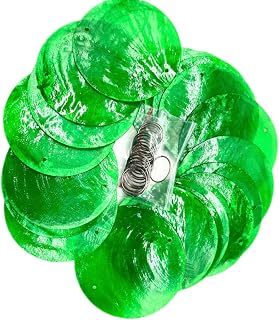 20pc 2Inch Round Capiz Sea Shells,2 Holes Capiz Shells,for Home Decor,Wind Chimes,Jewelry Making Crafts Decoration (Green)