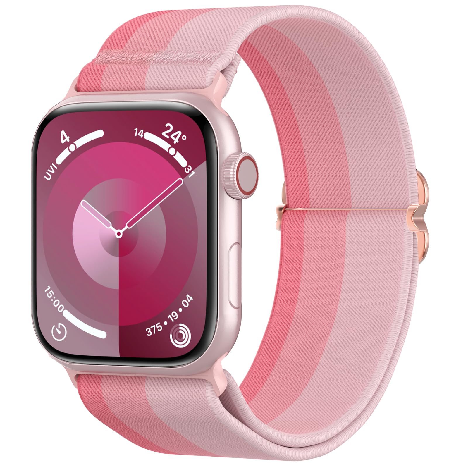 Delidigi Compatible with Stretchy Apple Watch Band 38mm 40mm 41mm 42mm 44mm 45mm 49mm for Women Men, Gradient Color Nylon Adjustable Straps for iWatch Series 9 8 7 6 SE 5 4 3 2 1 Ultra Ultra 2