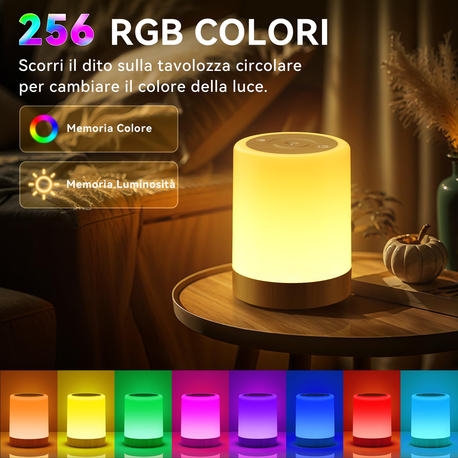 Auxmir Lampada da Comodino LED Touch — immagine 12 di 16