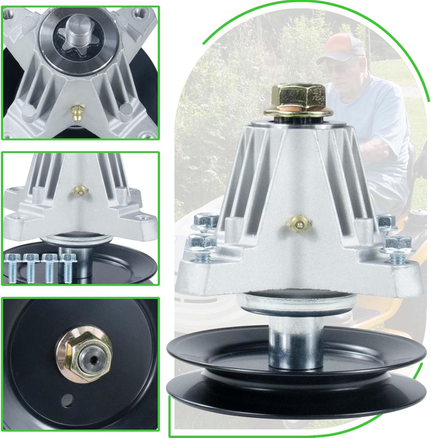 3 Pack 918-06981 Spindle Assembly with 954-04077A Deck Belt Replaces 618-06981 Deck Spindle Spindle 918-06981A, 91806981, 918 06981 for Cub Cadet XT1 LT50 Super Bronco XP 50 Inch Tractors