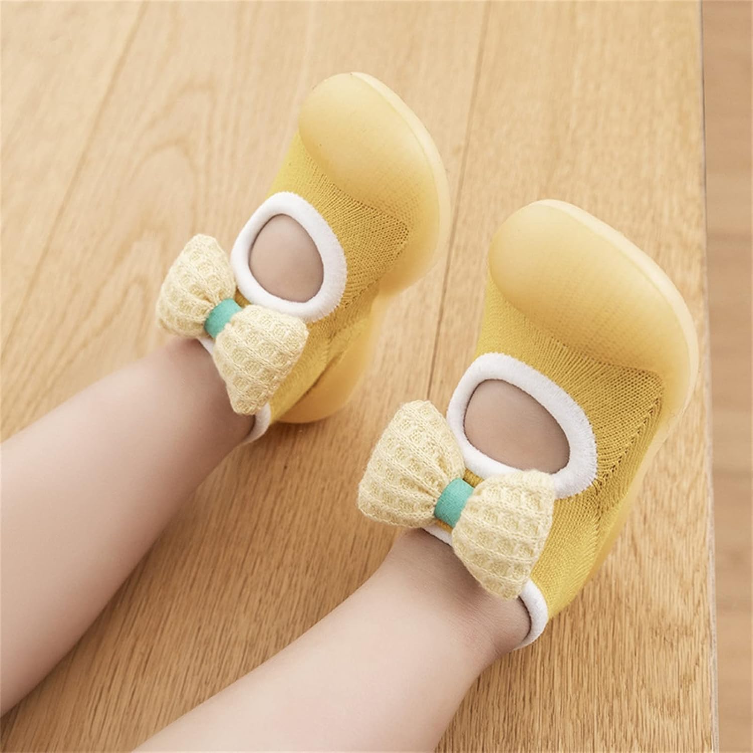 Toddler Kids Infant Newborn Baby Boys Girls Shoes First Walkers Cute Bowknot Soft Antislip Girls (Yellow, 6-12 Months)