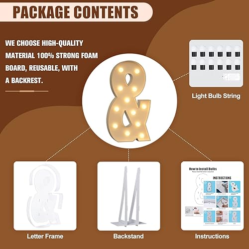 Miniatura 5 de Tongjoy Letras iluminadas de 4 pies, letras iluminadas de marquesina, letras gigantes grandes para decoraciones de compromiso, decoración de fiesta