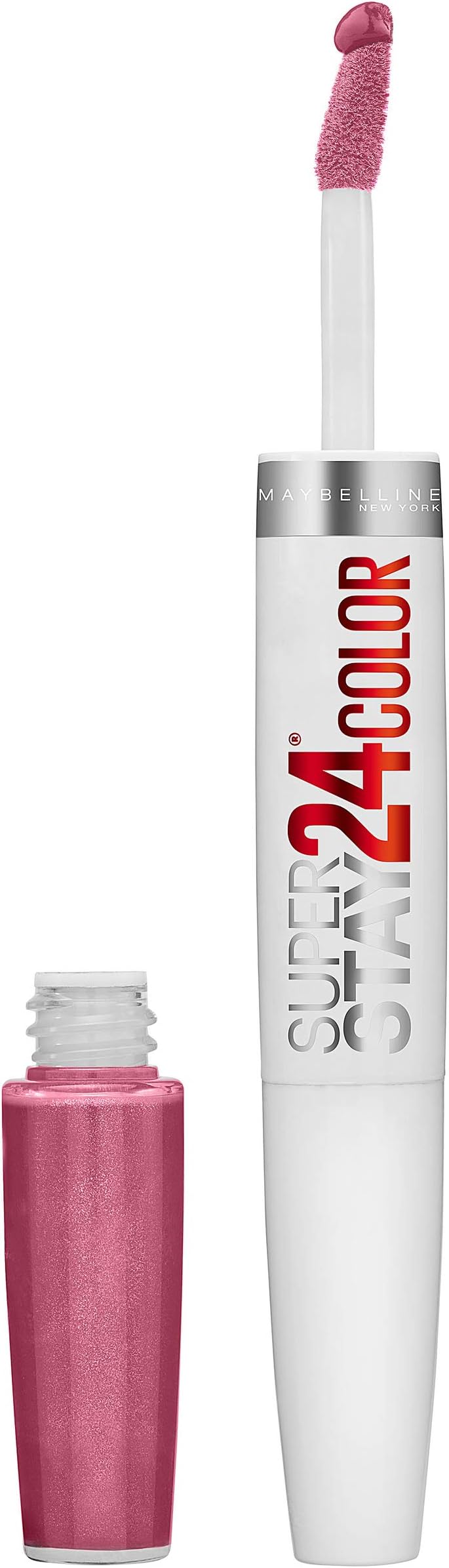 Maybelline Super Stay 24, 2-Step Liquid Lipstick Makeup, Long Lasting Highly Pigmented Color with Moisturizing Balm, Very Cranberry, Ruby Red, 1 Count